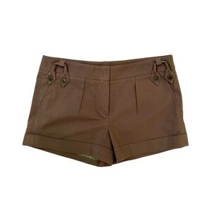BCBG Khaki Green Cotton Dress Shorts. Size 6.